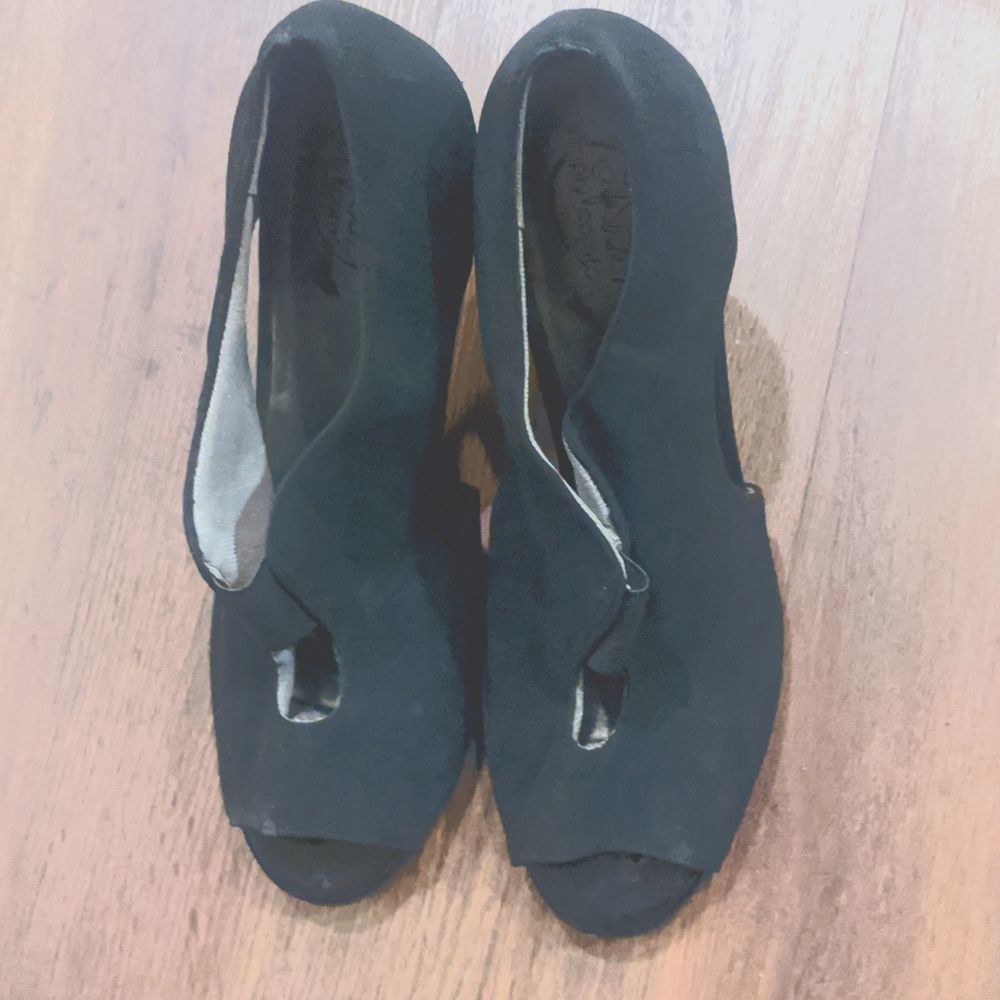 𝅺life Stride open toe 3" slip on wedge